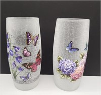 2 Beautiful Butterfly Candle Holders or Vases