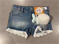 MM 4/5 Girl's Knit Denim Shorts w/ Keychain
