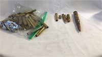 Bag of brass and misc bullets