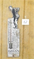 Vintage Wooden Advertising Thermometer Doan's