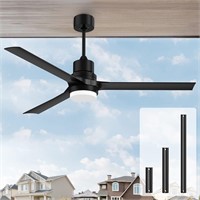 Ceiling Fans with Lights and Remote  60 inch Black