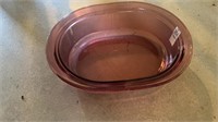 Cranberry colored engraved Casserole Baking Dish