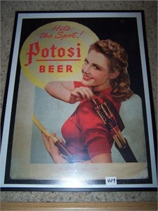 Potosi Beer Picture of Girl in Red Dress - Hits th