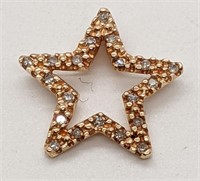 14 Kt Rose Gold Diamond Star Pendant - No Chain