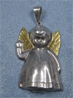 2.75" Sterling Silver Angel Pendant Hallmarked