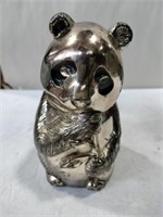 Metal Panda bear  Bank ( cracked)