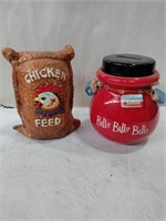 Chicken feed Bank and bills Bank