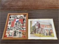 Framed Coke Print, Vintage Photographs