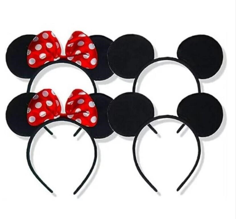 ShenMo Set of 4 Mickey Mouse Ears Headband Minnie