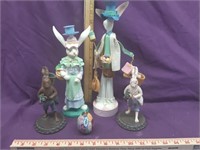 Tall Easter Bunnies Lot with egg candle