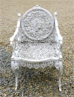 Ornate cast iron garden chair. "Summer". Grape