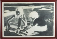 Unknown, Two Children, lithograph, 1964.
