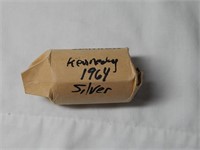 One Roll 1964 Kennedy Half Dollars 90% Silver