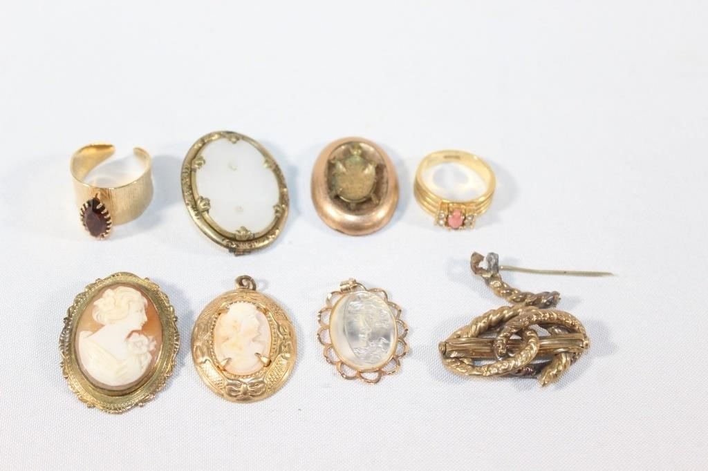 Vintage Cameos - Costume Rings etc.