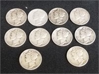 (10) Mercury Dimes