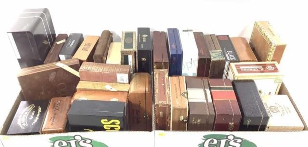 (32) Vintage Cigar Boxes, Onyx, Cohiba