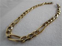 14K Gold Vintage Figaro Link Italian Bracelet
