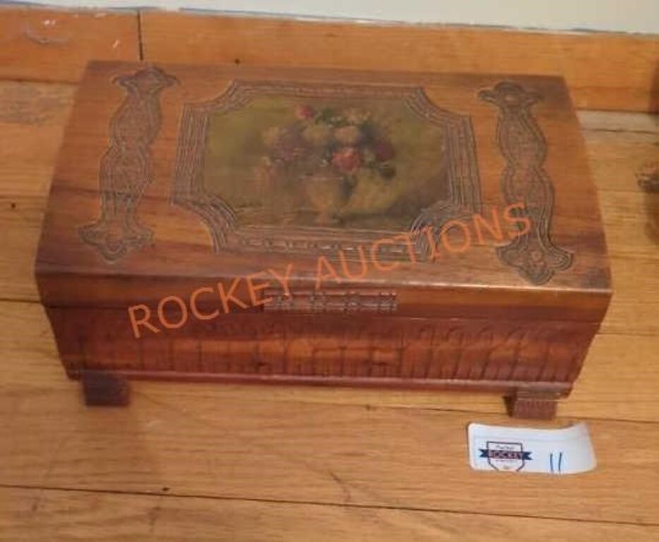 Vintage wooden jewelry box