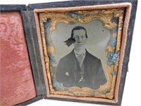 Antique 1800s Daguerrotype of Young Man in Frame