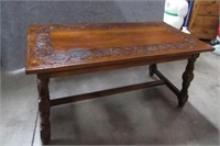 Carved Inlaid Top Bench or Side Table?  Pretty