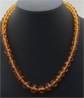 Orange Glass Beaded Necklace