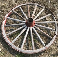 Vintage wooden wagon wheel