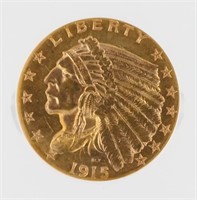 1915 Quarter Eagle NGC MS61 $2.50 Indian Head