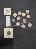assorted collectible coins (display area)