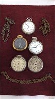 Lot of 5 westclox pocket watches with 3 watch