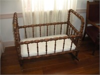 Antique Wooden Bassinet  21x39x32 Inches