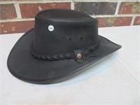 BC Hat sz XL Steer Hide Leather