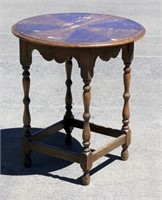 Vintage Round Top Side Table Solid Needs Refinish