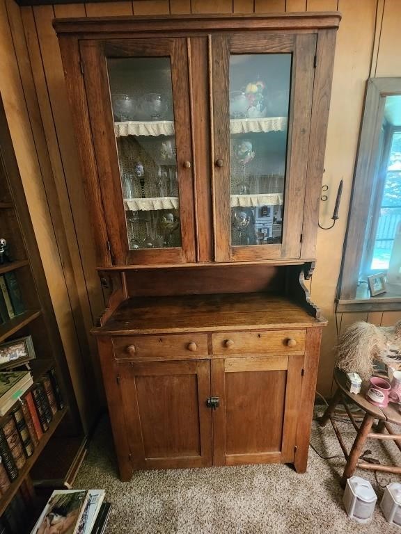 Late 1800s Step Back Kitchen Cupboard