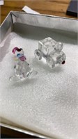 Pair of crystal miniatures