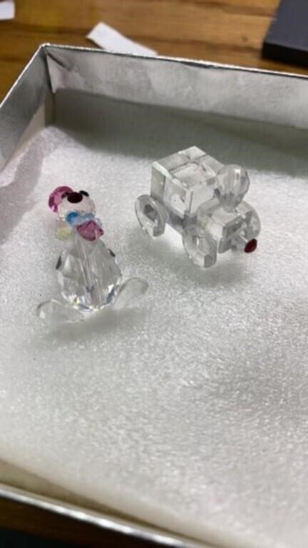 Pair of crystal miniatures