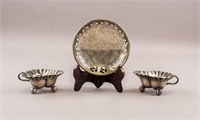 Three Antique Silver-plated Small Bowls