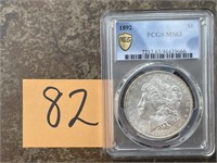 1892 Morgan Dollar PCGS MS63