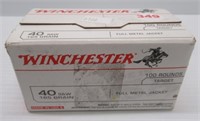 (100) Rounds of Winchester 40 S&W 165 grain FMJ