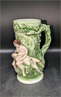 Vintage Figural Tall Mug Adam & Eve Ceramic
