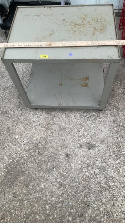 Metal rolling cart, approximately 21x16x21 inches