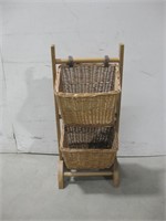 33" Two Tier Basket Stand