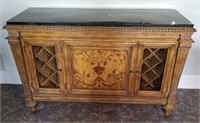 FRENCH COUNTRY MARBLE TOP WINE CABINET
