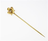 10K Yellow gold pearl stick pin