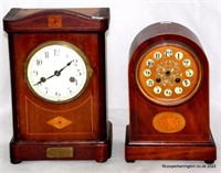 Antique Inlaid Mahogany 8 Day Mantle Clock