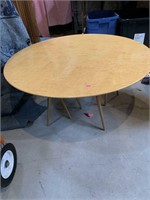 Round Birdseye Maple Table
