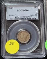 1921 MERCURY DIME - GRADED G06