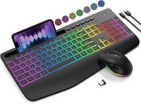 Wireless Keyboard and Mouse Combo, 7 Backlit