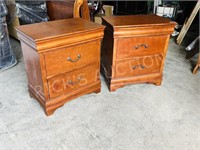 pair of 4 drawer night stands by Pilling Furniture