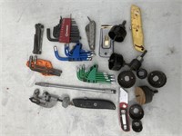 Holes saws, Allen wrenches, utility knives, misc