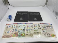 2 albums avec plusieurs feuilles de timbres neufs